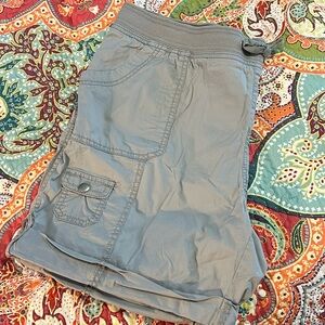 Fun light grey or black shorts.